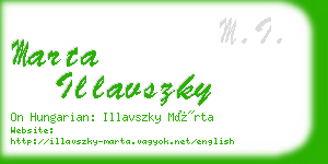 marta illavszky business card